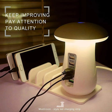 Mushroom Lamp LED Lamp Holder USB Charger - TechShopi